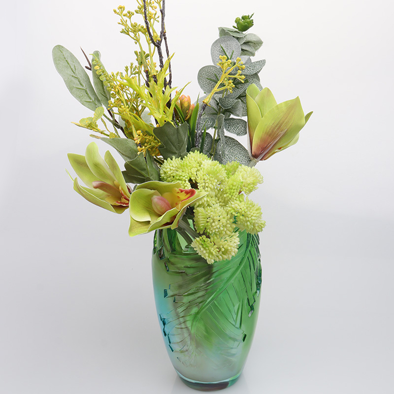 Staklena vaza Cvjetni aranžman za dnevni boravak Kristalna staklena umjetnička vaza Dekoracija doma Ukras za blagovaonski stol “Harmonija”