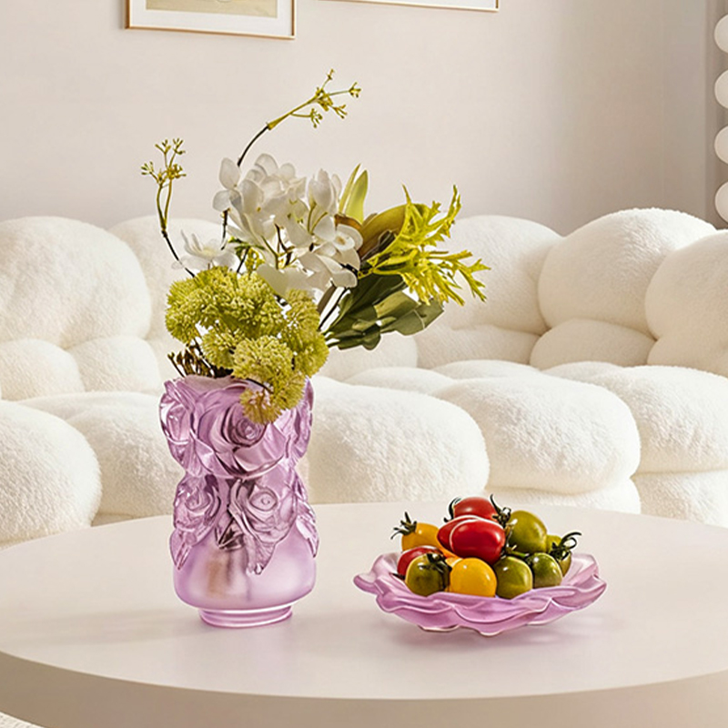 Proces lijevanja izgubljenog voska Staklo za uređenje doma Kristalna staklena vaza “Rose Vase”