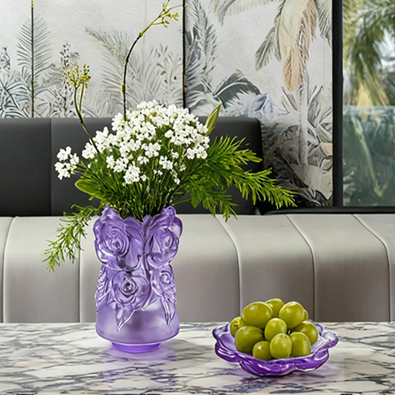 Proces lijevanja izgubljenog voska Staklo za uređenje doma Kristalna staklena vaza “Rose Vase”