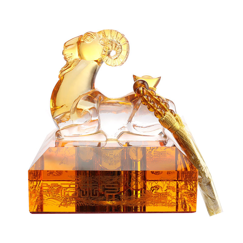 Set staklenih staklenih boca za vino s čepom kineskog zodijaka