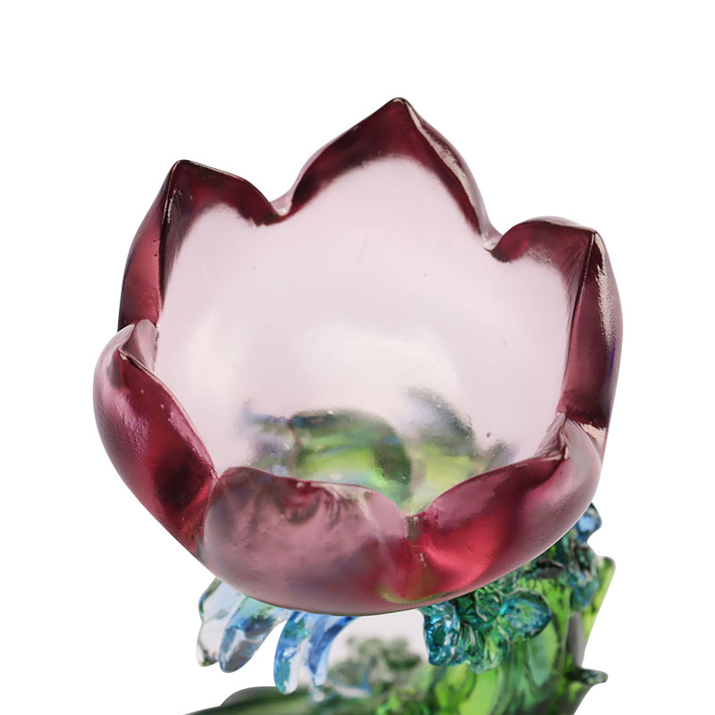 Svijećnjak u obliku lotosa od kristalnog stakla