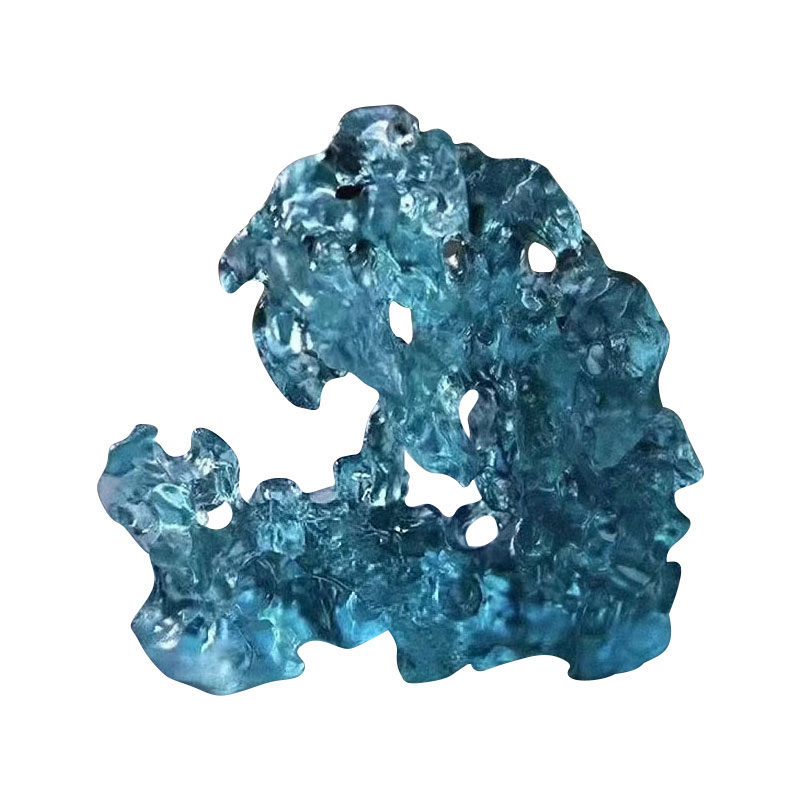 Ukrasi od plavog stakla u obliku stijene