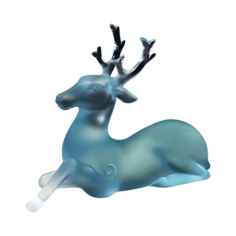 Držač kista u obliku jelena od plavog stakla
