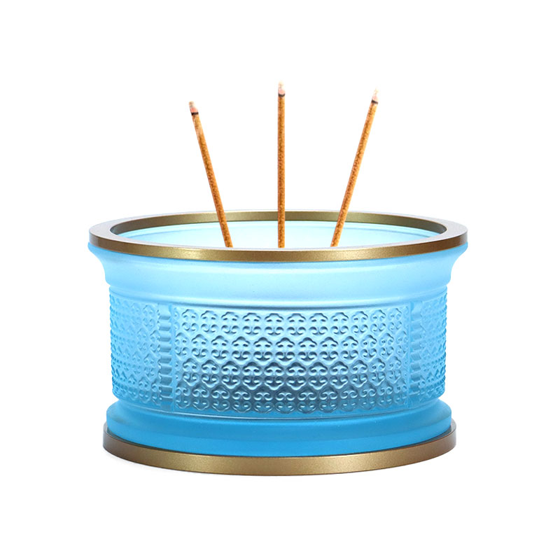 Svijetloplava Ruyi serija staklenih budističkih oltarskih ponuda