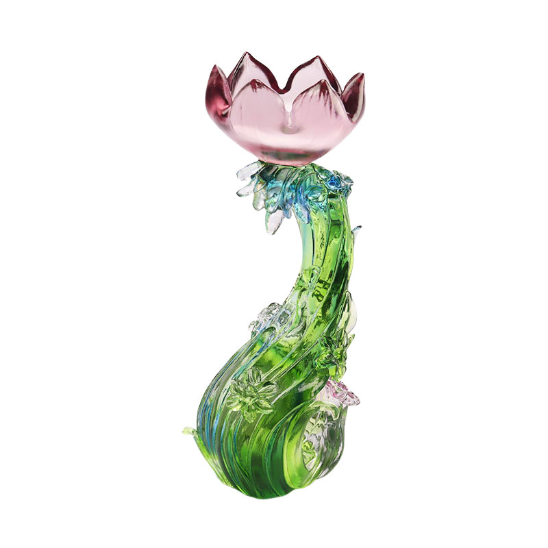 Svijećnjak u obliku lotosa od kristalnog stakla