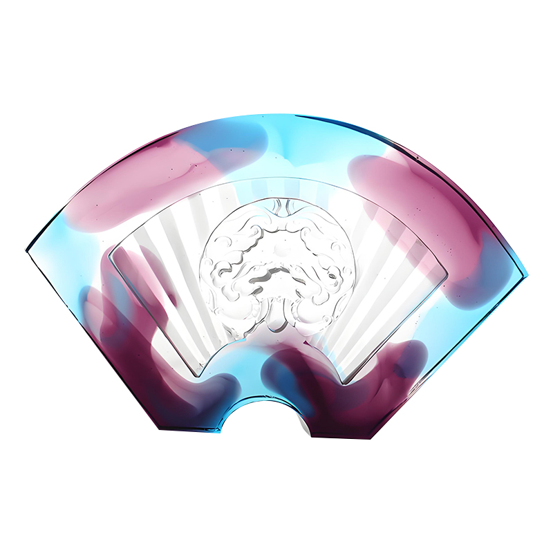 Kineski glazirani stakleni ukrasi u obliku lepeze