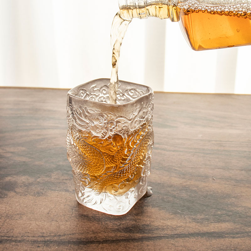 Antikni reljef zmaja staklena čaša za vino šalica za čaj
