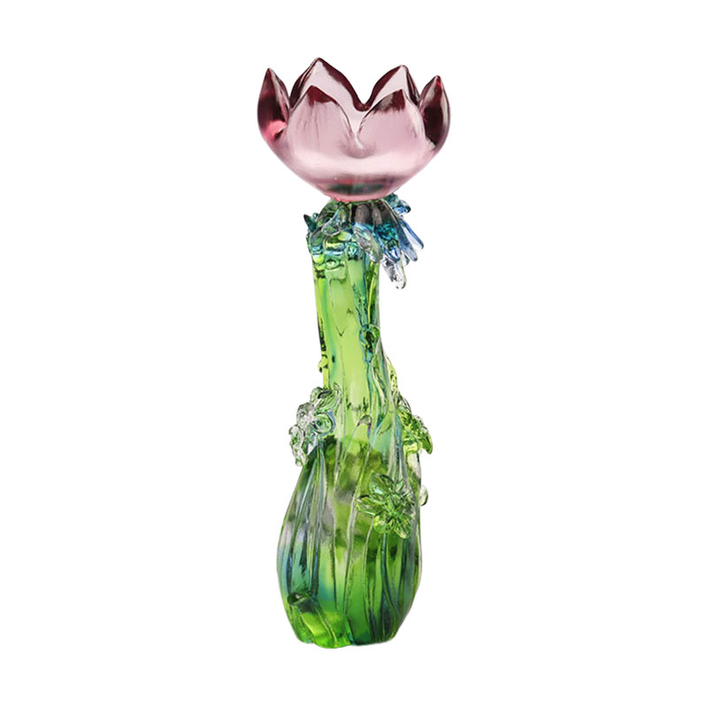 Svijećnjak u obliku lotosa od kristalnog stakla