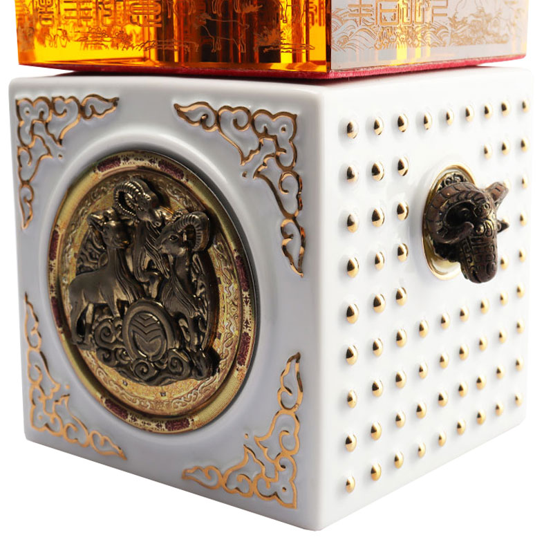 Set staklenih staklenih boca za vino s čepom kineskog zodijaka