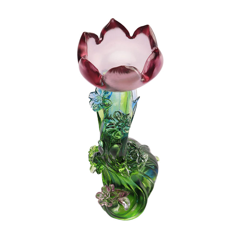 Svijećnjak u obliku lotosa od kristalnog stakla