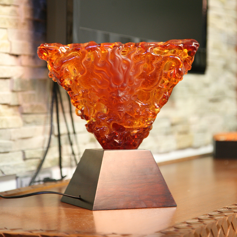 Dekorativna svjetiljka od narančastog stakla ukrasi za stol
