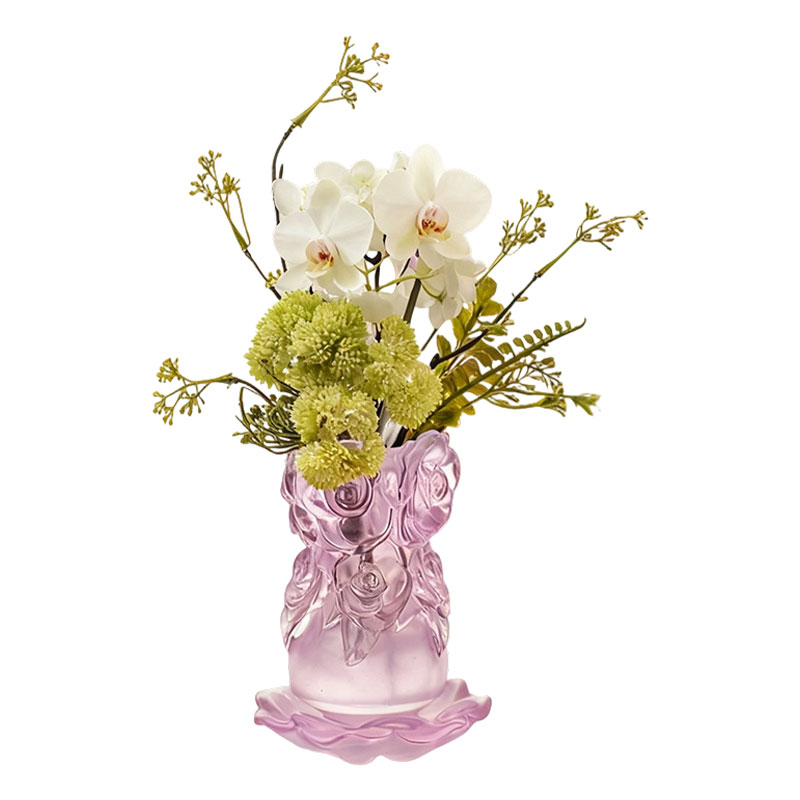 Proces lijevanja izgubljenog voska Staklo za uređenje doma Kristalna staklena vaza “Rose Vase”